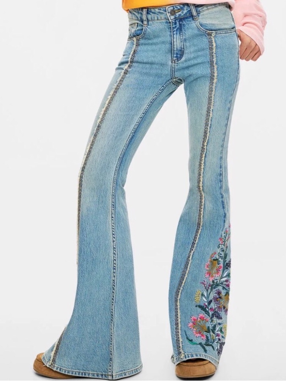 Desigual Flared Embroidered Jeans